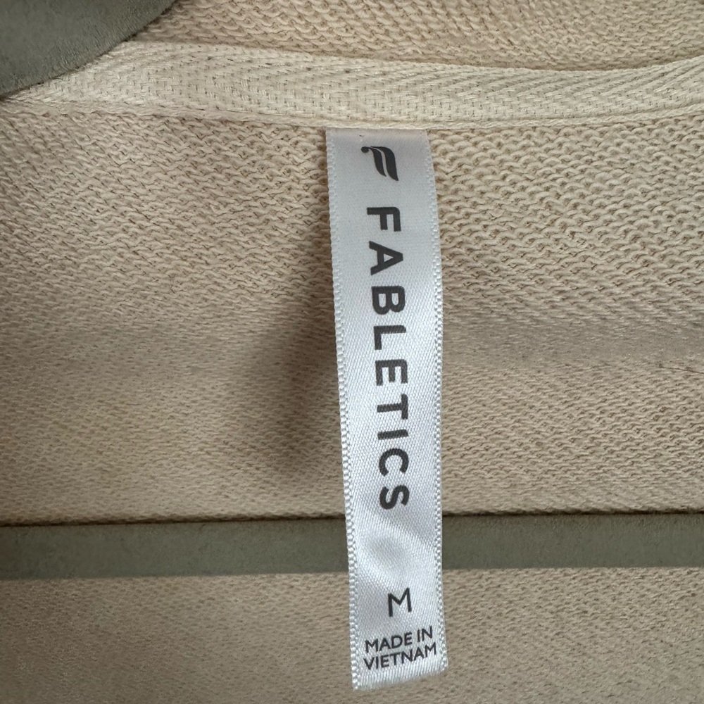 Cream 100% Cotton Zip Up Hoodie - Picture 7 of 7